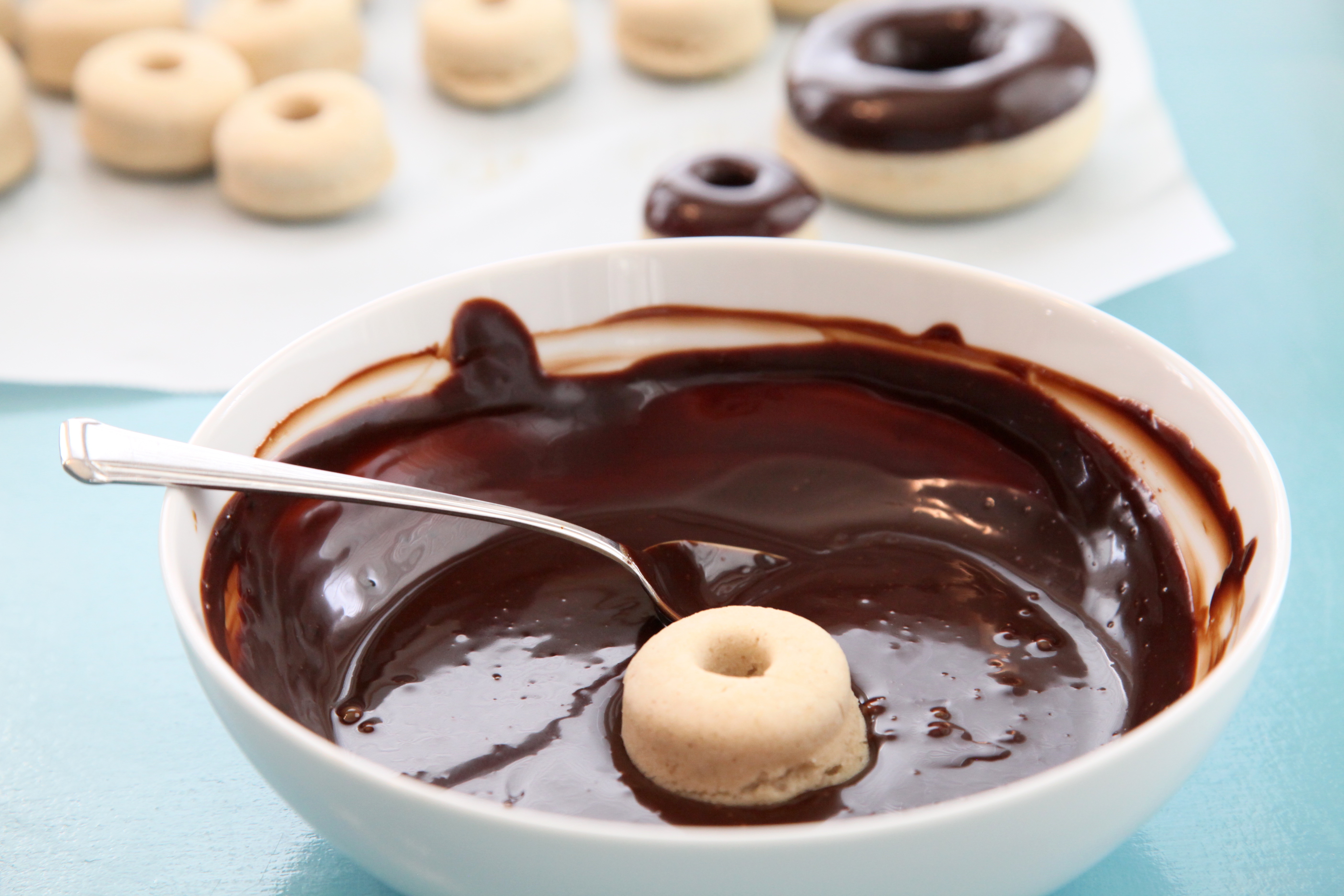 Vanilla Cake Donuts with Mocha Glaze