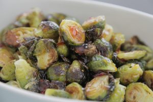 Harissa Maple Glazed Brussels Sprouts