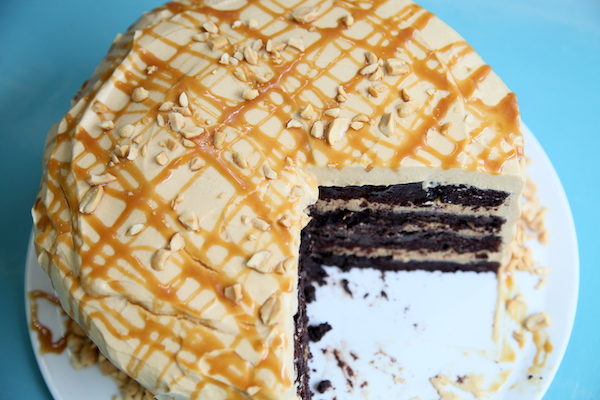 Chocolate Peanut Butter Caramel Cake