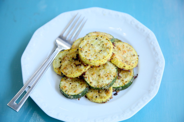 garlic pepper roasted squash plated