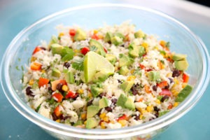 southwest rice salad feature image